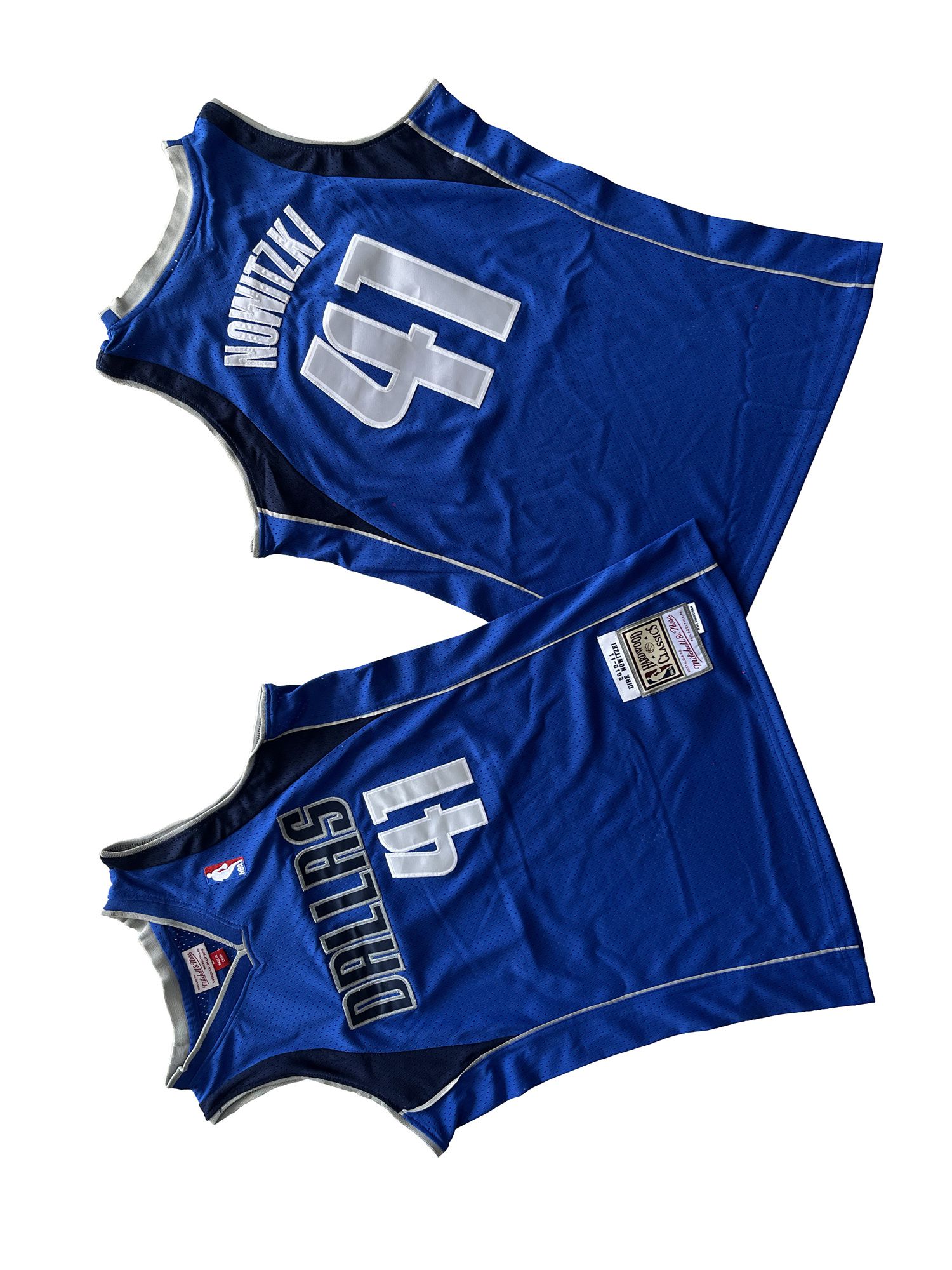 Men Dallas Mavericks #41 Nowitzki Blue Throwback NBA Jersey